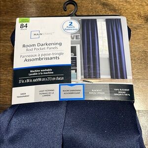 Mainstays Navy Room Darkening Curtains